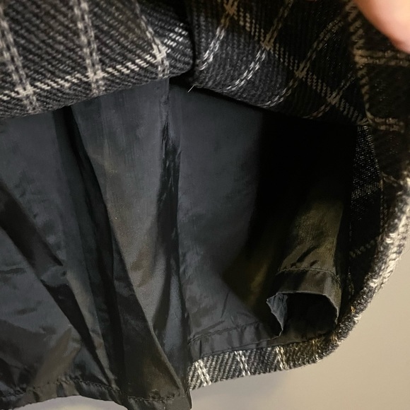 Vintage wool blend window pane pencil skirt gray white 6P - Picture 9 of 11